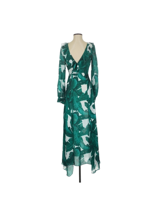Miss Ord Dresses & Skirts - Miss Ord Elegant Green Leaf Print Maxi Dress